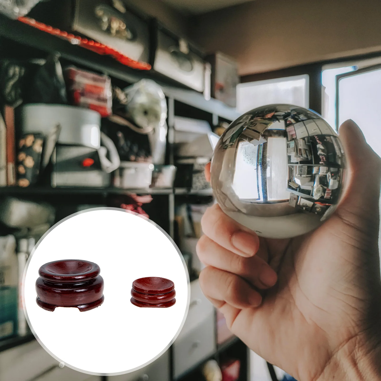 20 шт. шаровая деревянная подставка для монитора хрустальная стойка показа сферы