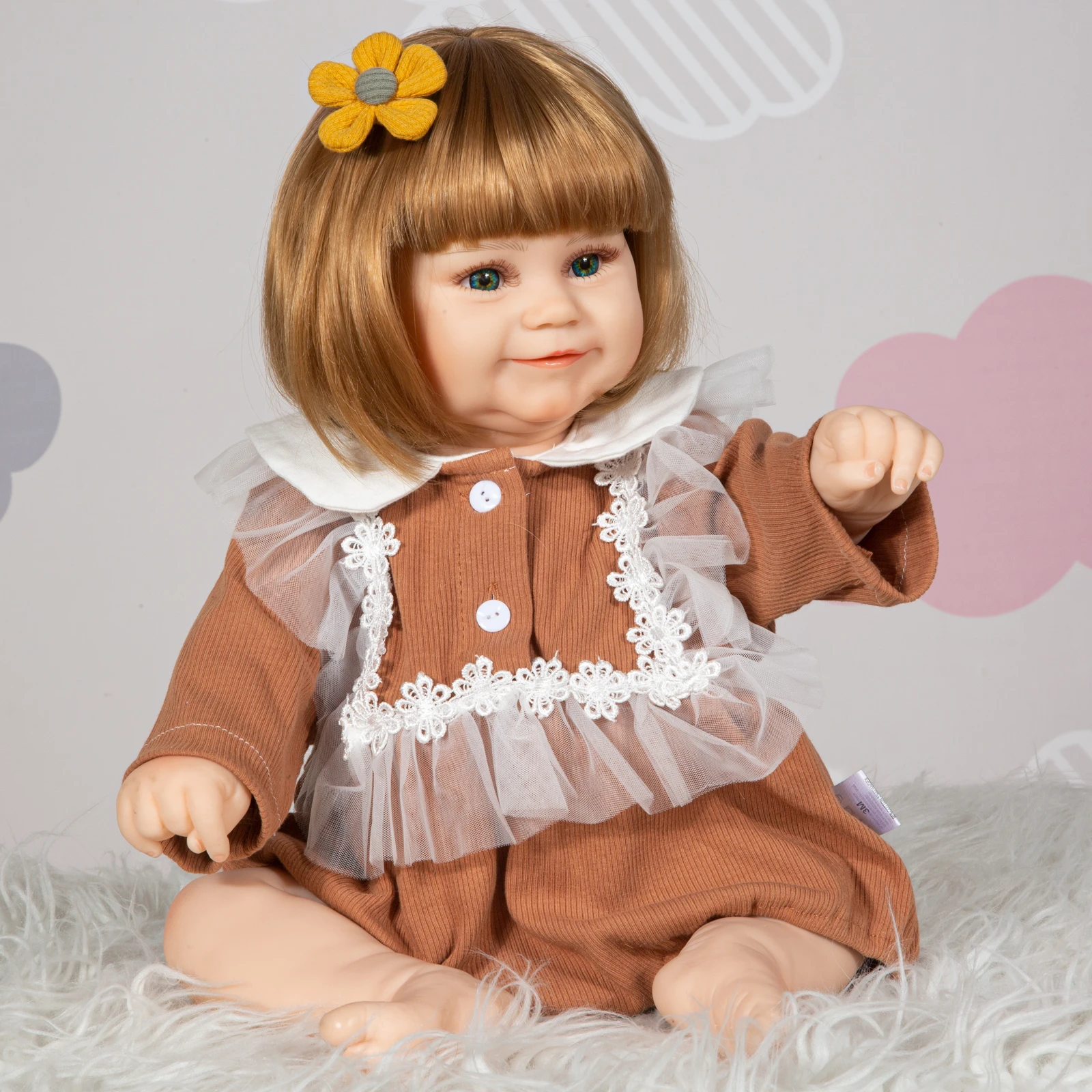 

Silicone Toddler Dolls Girl Princess Reborn Dolls 55 cm Very Soft Full Body Vinyl Beautiful DollS Real Touch Toy Gift For Girls