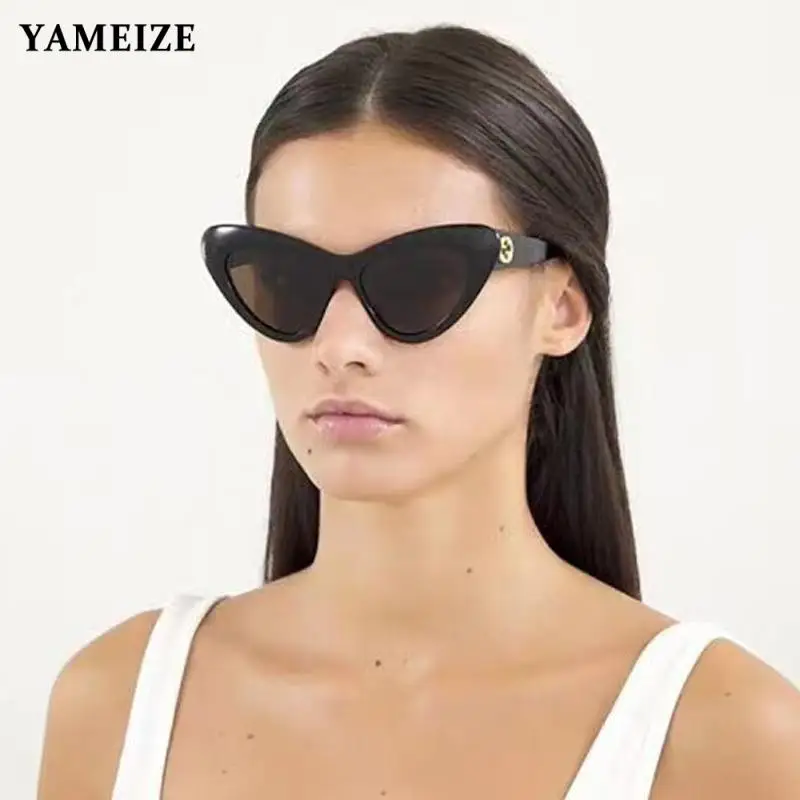 

Солнцезащитные очки «кошачий глаз» для мужчин и женщин, винтажные треугольные привлекательные Роскошные брендовые дизайнерские солнечные очки в ретро стиле, леопардовые, Uv400