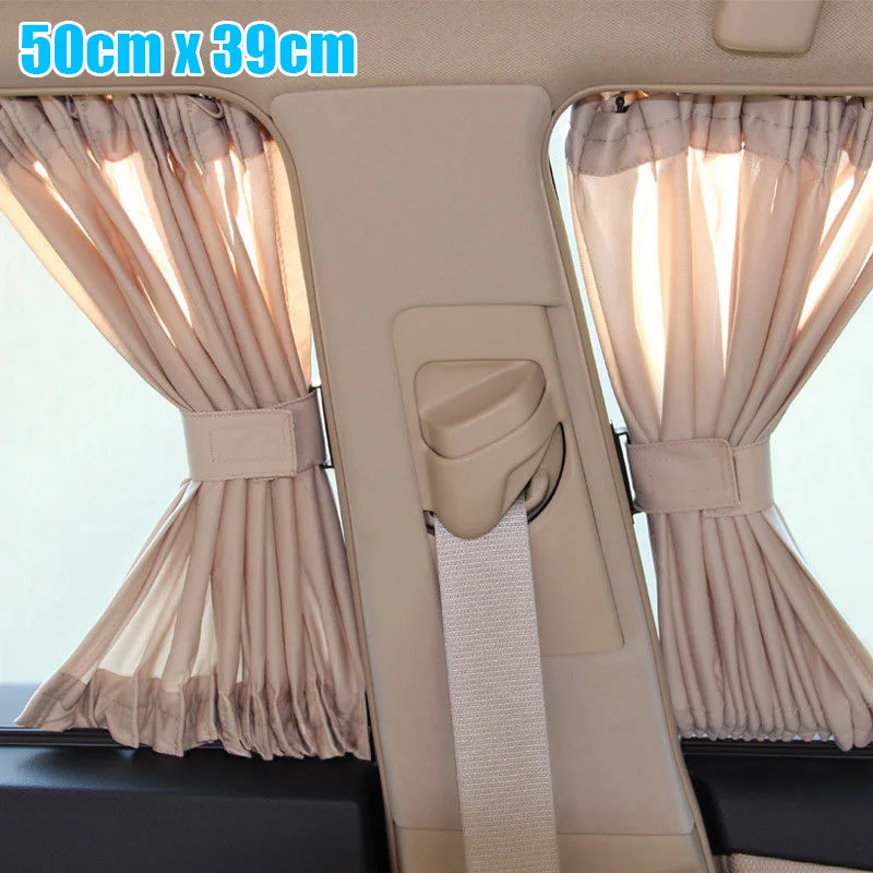 

2Pcs Car Van Casement Curtain Anti-UV Sunshade Visor Universal Auto VIP Style Premium Casement Curtains