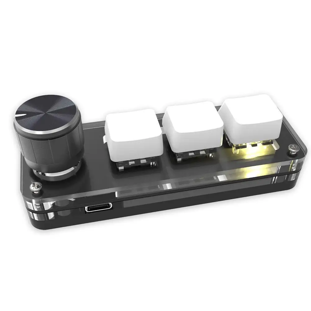 

RGB 3 Keys Programming Macro Custom Knob Keyboard Copy Paste Mini Button Gaming Keypad Mechanical Keyboard