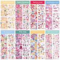 cartoon tulip rainbow bear stickers diy idol card scrapbooking junk journal creative aesthetics happy planning stationery sticke