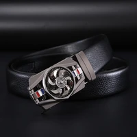 mens gold silver rotary buckle head business casual black lightweight soft texture luxury trend wear resistant tooling belt