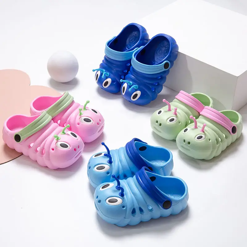 Summer 2023 new arrival children garden shoes cute cartoon caterpillar beach sandals flipflop's BABI boys and girls home shoes