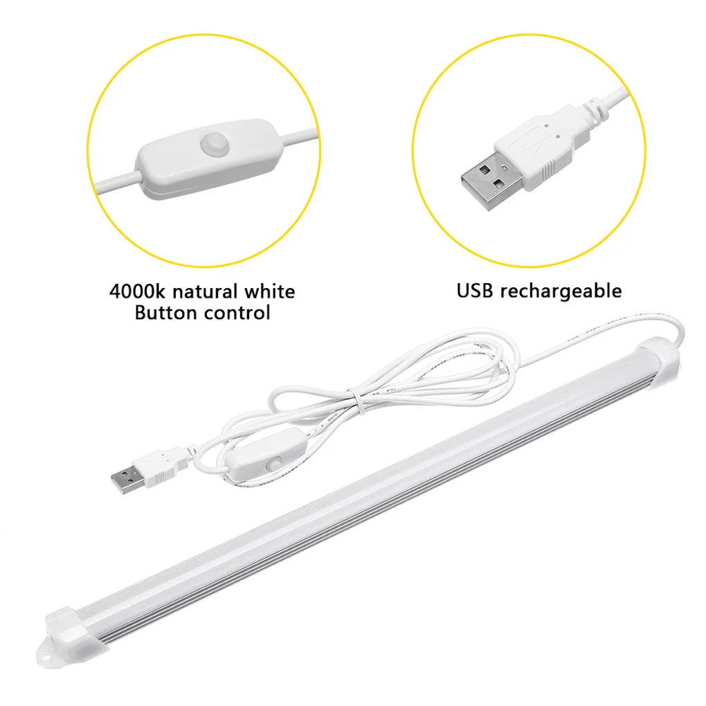 

USB-лента для шкафа 32 см, лампа-трубка для кухонного шкафа, 5 Вт, длина кабеля 1, 8 м, белая, фотолампа с 1 режимом