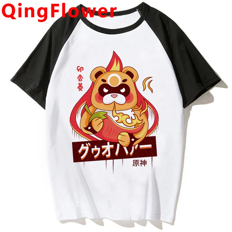 

Мужская Винтажная Футболка Genshin Impact Hu Tao Xiao kaedeхара Kazuha Zhong Li Ke Qing, белая футболка в стиле Харадзюку