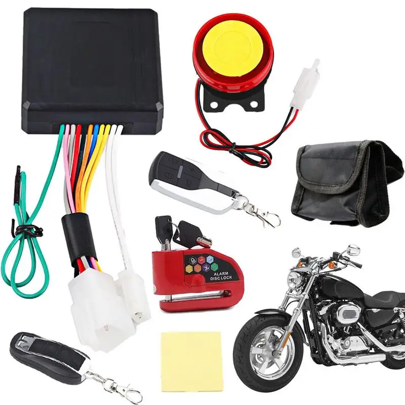 

Motorcycle Alarm Anti-Theft Padlock With Alarm Security System Motorcycle Disc Brake Lock Waterproof Motorcycle Alarm With