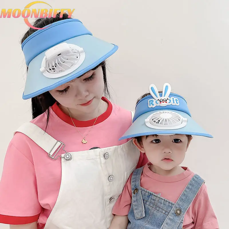 

Kid Summer sun Hat Solar Cooling chargeable Cooling Fan Baseball Hat Sun Visor Hat Summer Outdoor hat For parent-child sunhat
