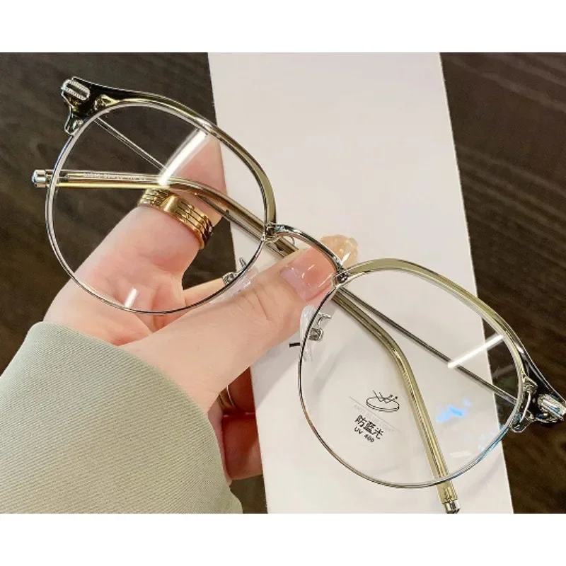 Прозрачные компьютерные очки с металлической оправой женские и мужские защитой