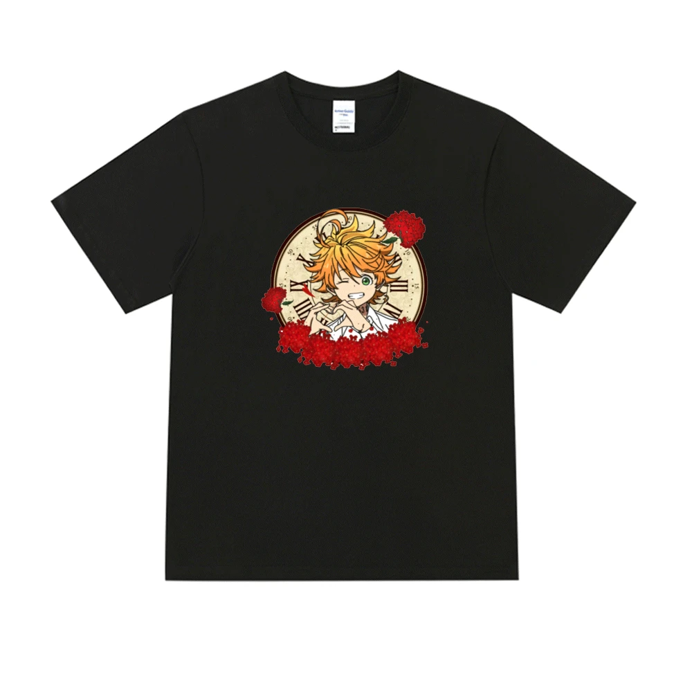 

The Promised Neverland Emma Classic T Shirt for Men Women Street Comics Harajuku Short Sleeves Tee Shirt Summer Cotton T-shirt