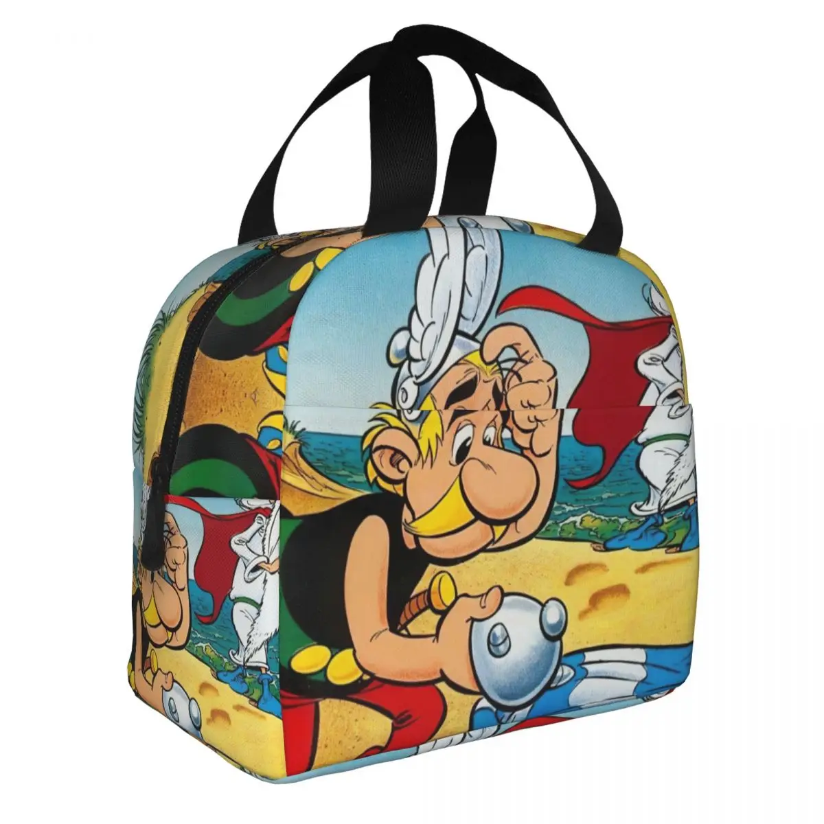 Asterix Obelix Lunch Bento Bags Portable Aluminum Foil thickened Thermal Insulation Oxford Cloth Lunch Bag for Women Men Boy