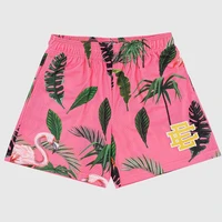 22s summer new trendy brand ee flamingo shorts men and women hawaii miami style casual loose three point shorts