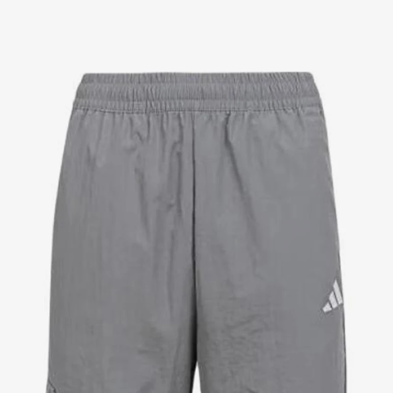 Фото Оригинальные детские спортивные брюки Adidas серого цвета с эластичным поясом и спортивным дизайном, модель KG6611. №4