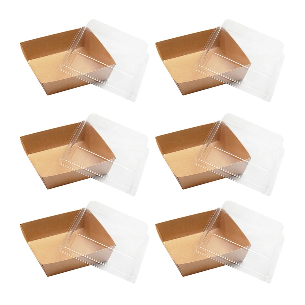 

50 pcs Cake Carrier Kraft Meal Boxes Cake Carriers with Lids Cake Transport Box Bread Packing Boxes