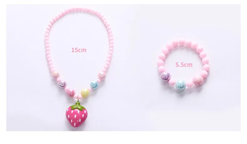 Kids Girl Beads Toys Mermaid Sparkling Necklace + Bracelet Baby Handmade Necklace Accessories Princess Children Birthday Gifts