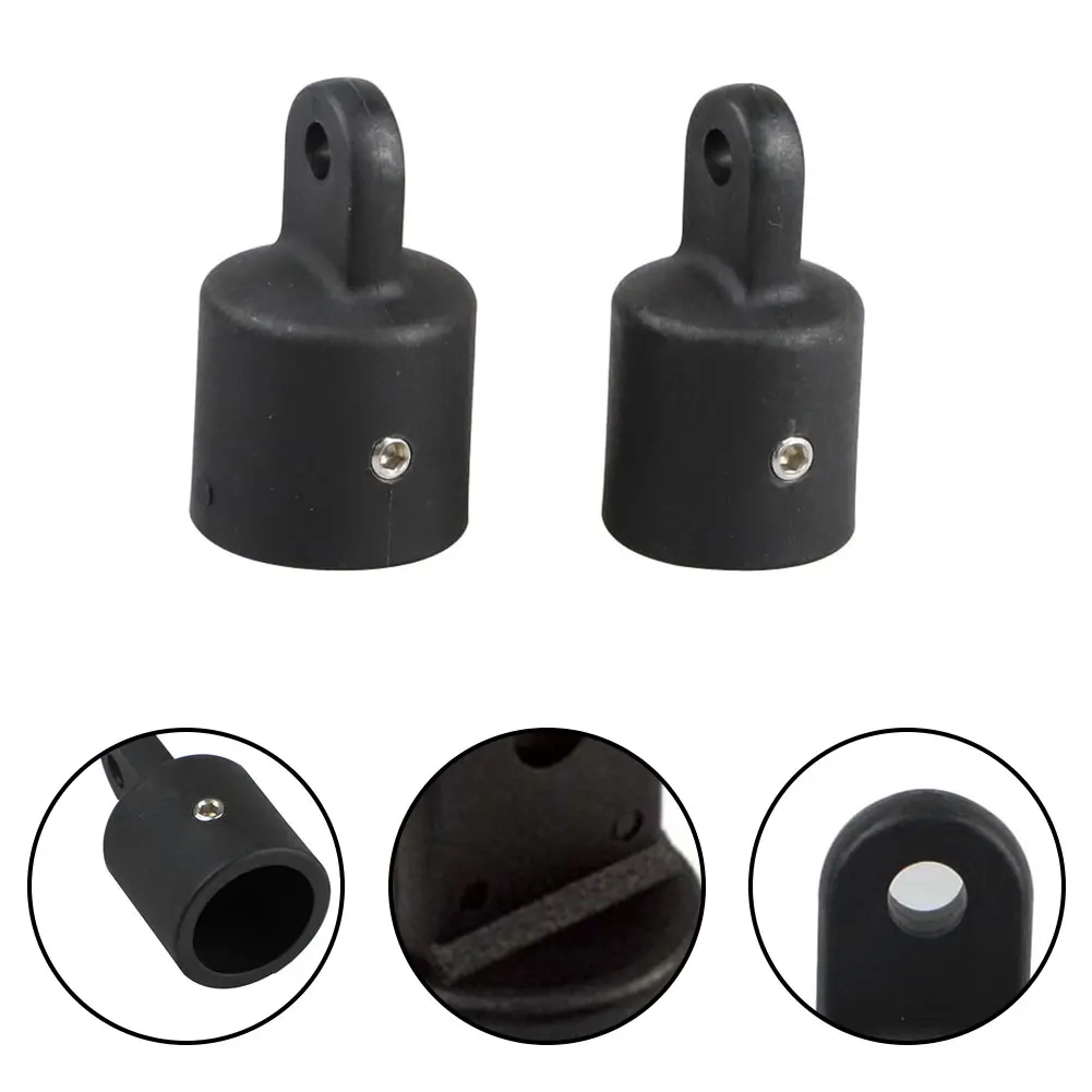 

2pcs Marine Boat Yachting Hardware Nylon Pipe Eye End Cap Top Fitting 22mm 25mm High Strength Nylon Plastic Black Car Accessorie