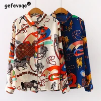 vintage casual paisley printed button shirt spring summer 2022 turn down collar long sleeve loose cardigan tops womens clothing