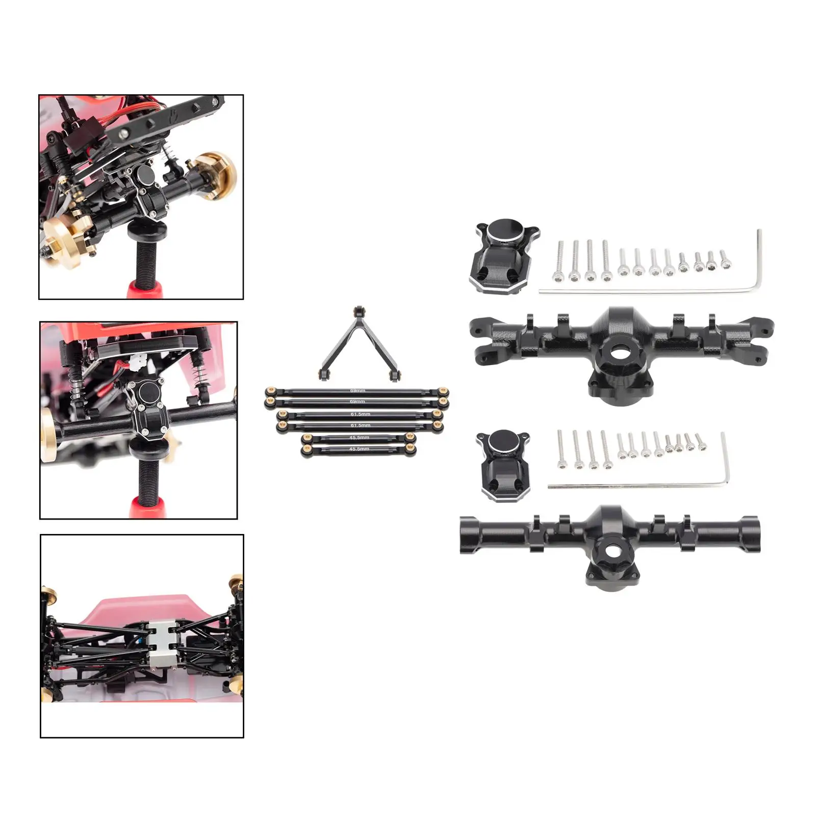 

CNC RC Car Axle Housing Replacements Part for 1/24 Axial SCX24 90081 Accs