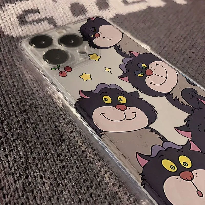 Чехол для телефона Lucifer the cat OPPO Reno 12F 12 7 11 11F 10 2F 4 8 8T 8Z 7Z 6Z 6 5 Pro Plus 4G 5G Прозрачный