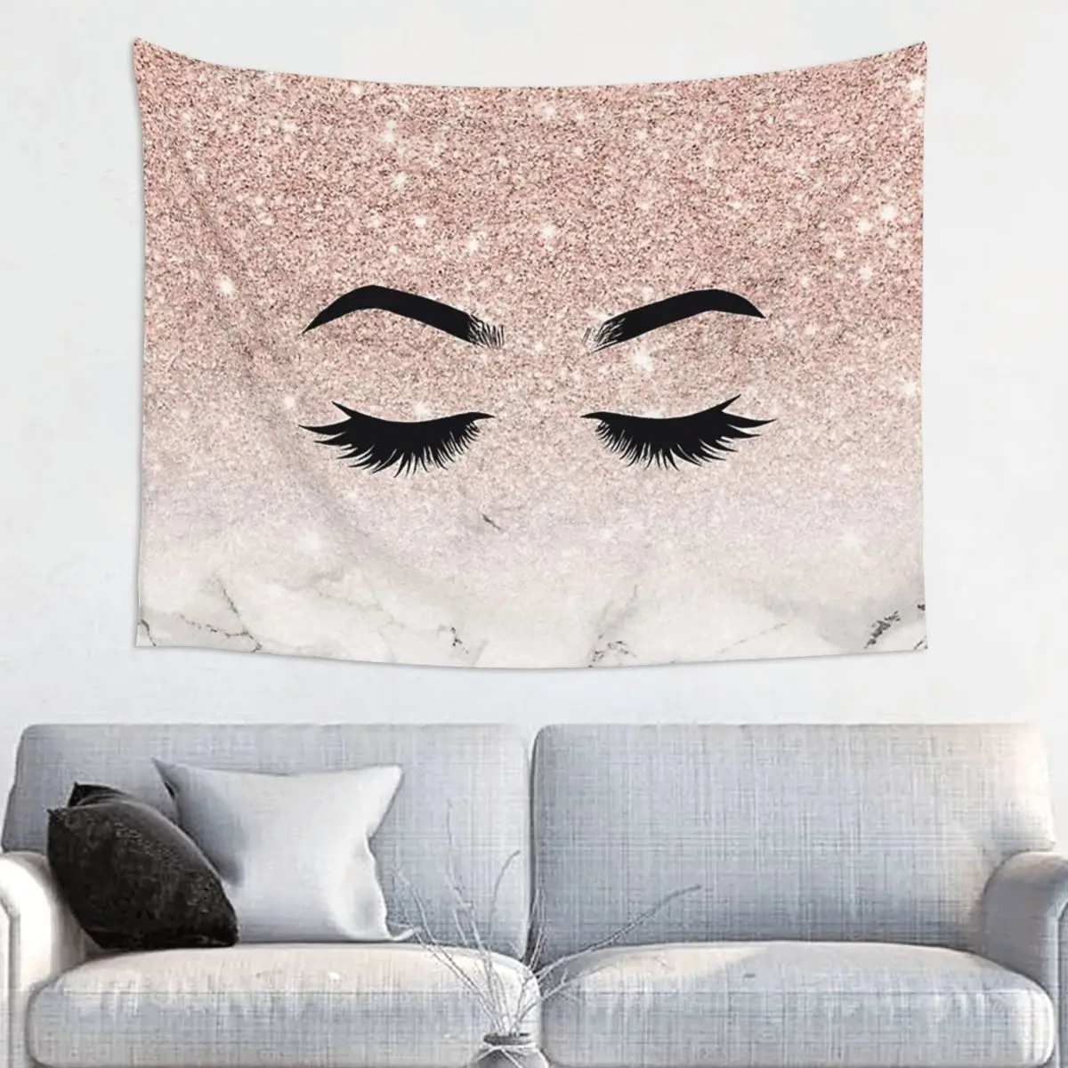 

Золотые ресницы гламурные ресницы гобелен настенный принт ткань гобелен ресницы Девочка Роза фантазия одеяло декор комнаты настенная ткань