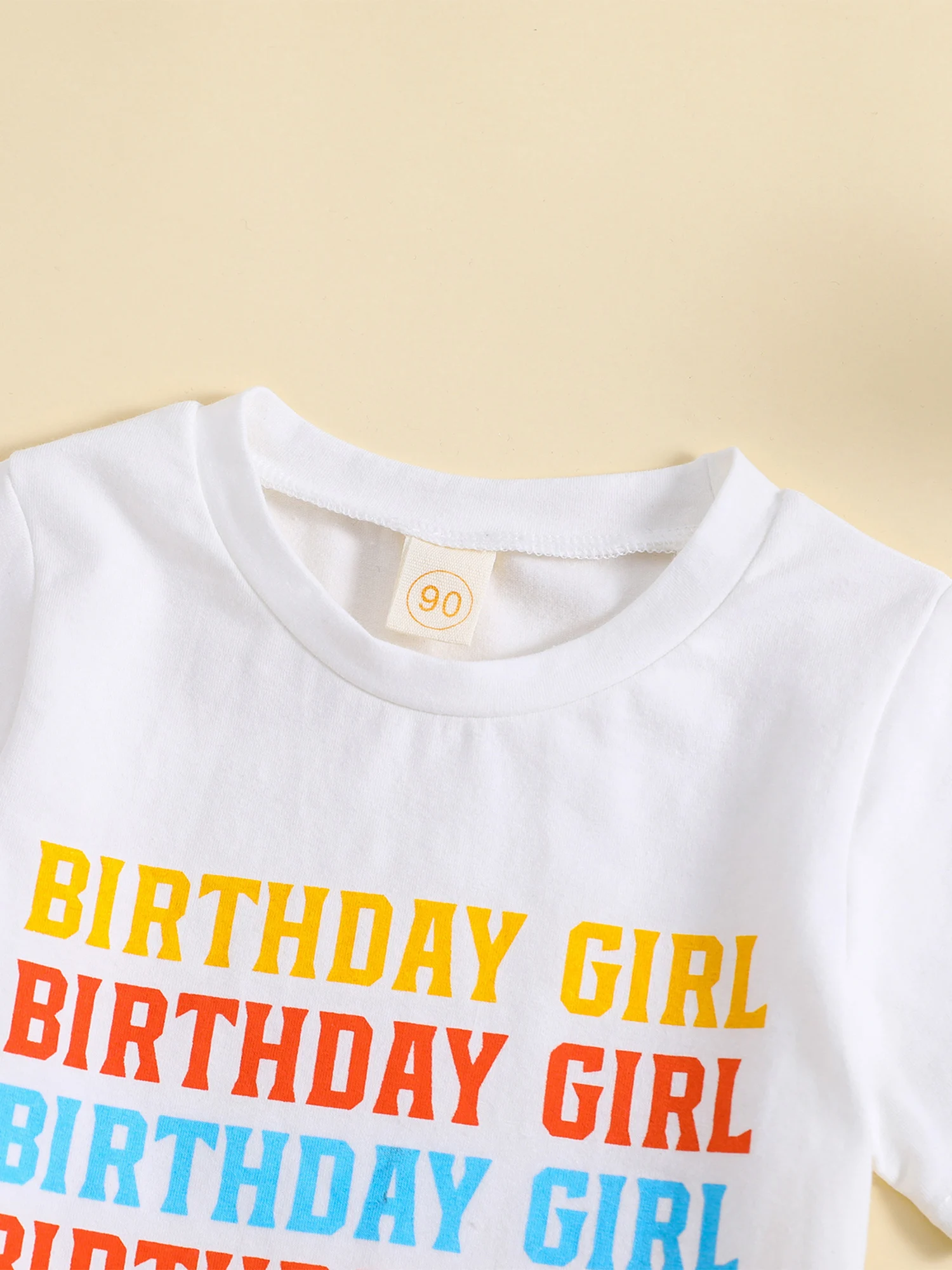 

Футболка с цветочным принтом для девочек, летний комплект с коротким рукавом и круглым вырезом с надписью