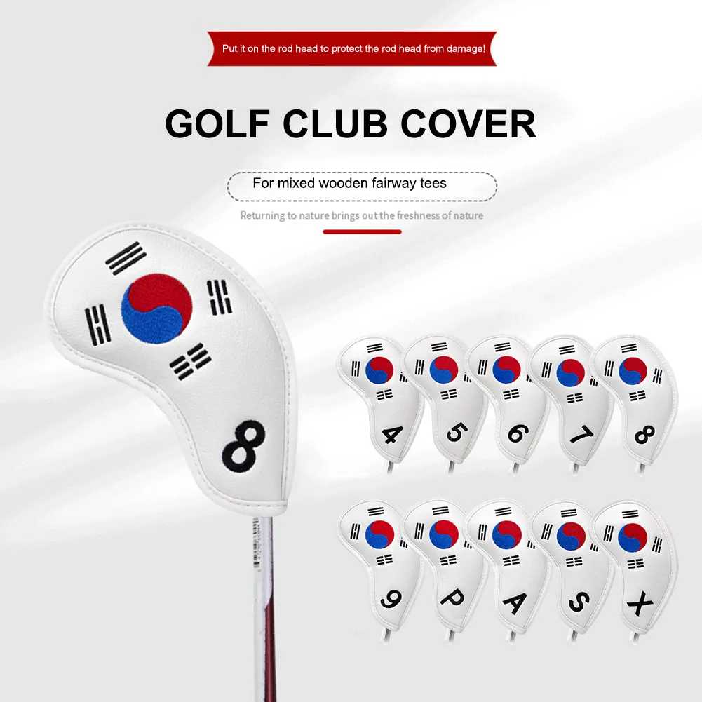 

Korean Flag Golf Club Protective Cover Waterproof Durable PU Golf Head Protect Cover Universal Cut Resistant Outdoor Accessories