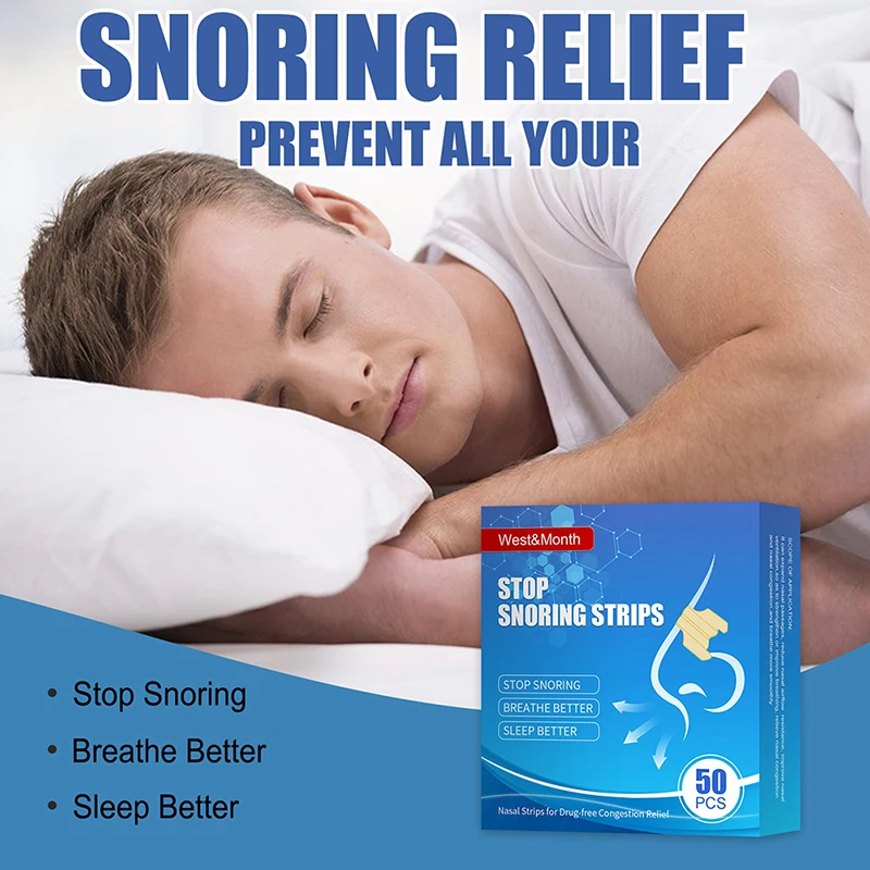 

50Pcs Stop Snoring Strips Anti Snoring Nasal Strips Relief Stuffy Ventilation