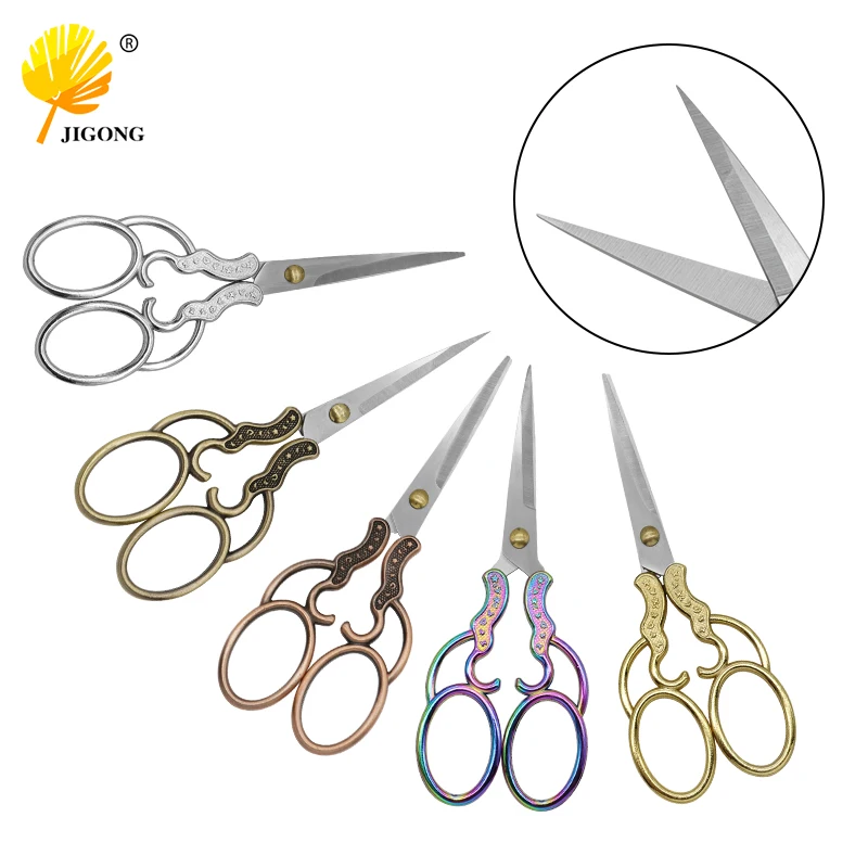 1PC Vintage Plum Blossom Scissors Retro European Stainless S