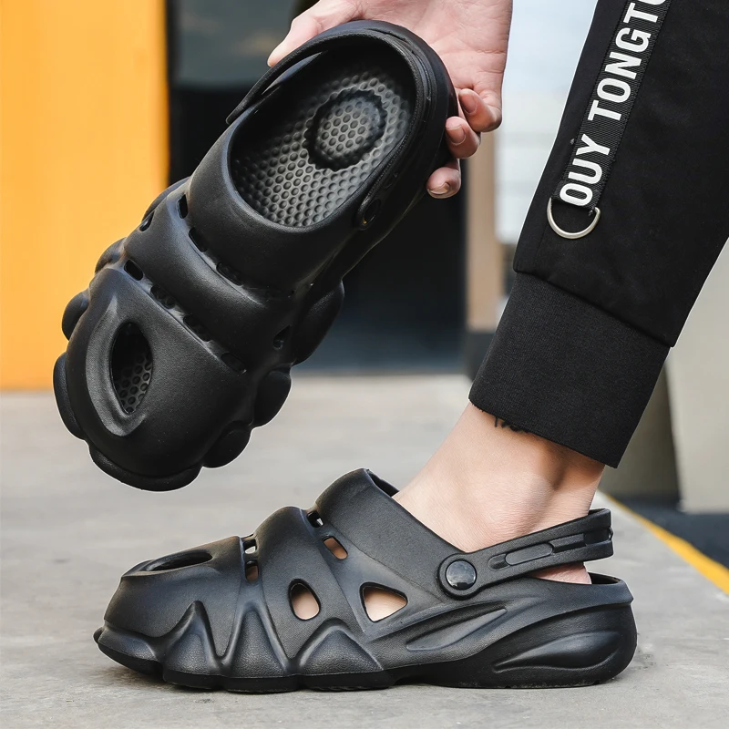 

Summer Beach Shoes for Men 2023 New Closed Toe Clogs for Men Fashion Platform EVA Male Slides Shoes Causal Soft Sole Sandals