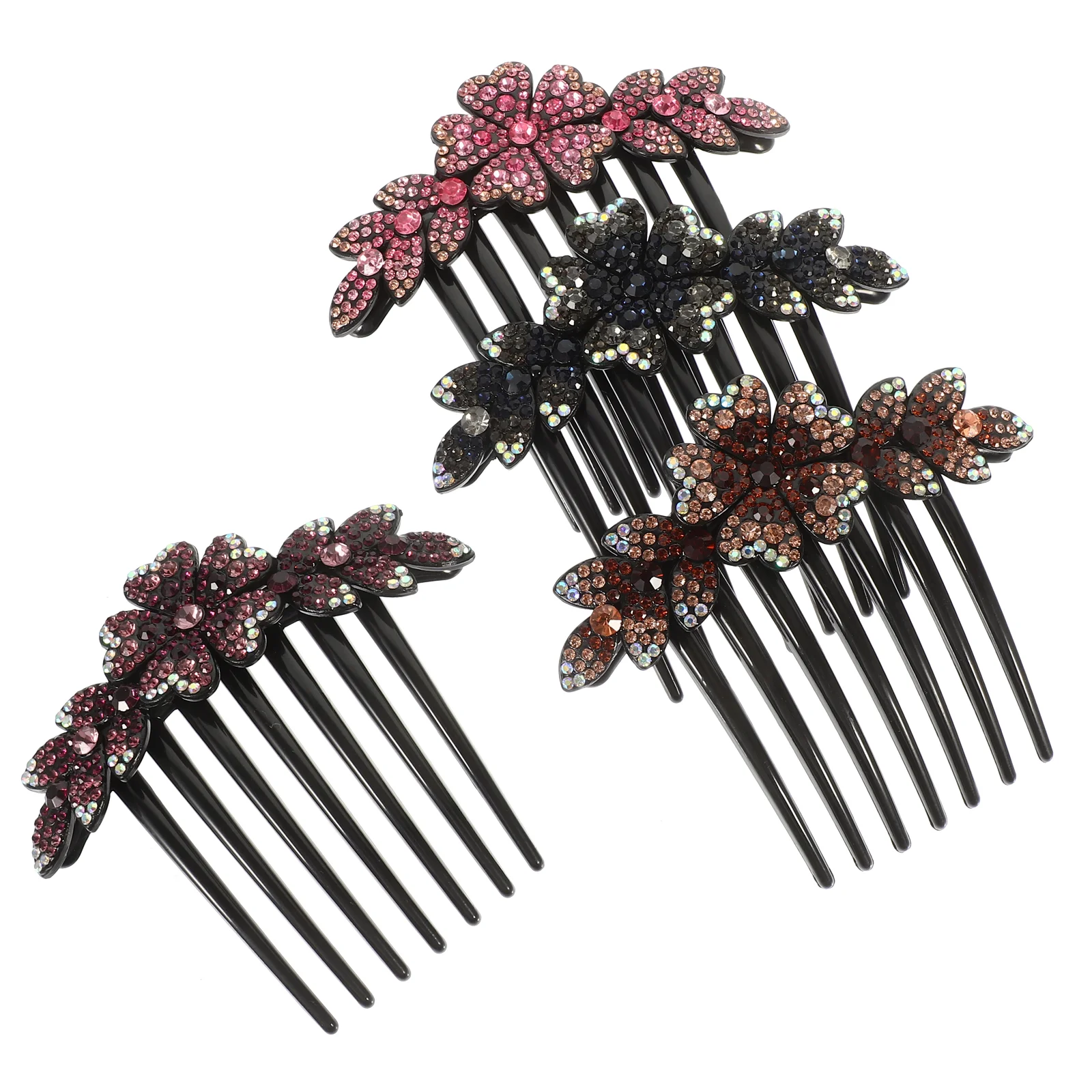 

4 Pcs Rhinestone Hair Accessories Bride Combs Women Wedding Clips Brides Simple