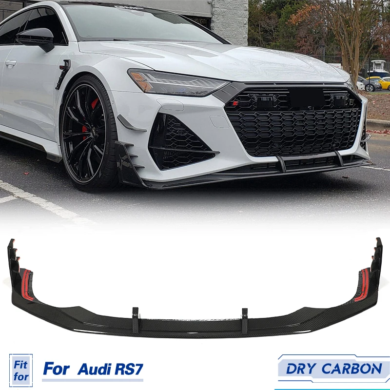 Спойлер на передний бампер сухой карбон для Audi RS7 Sportback Hatchback 4-дверный 2020 2021