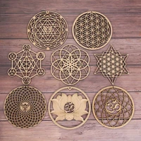 wooden wall sign flower of life shape laser cut wood wall art home decor handmade coasters craft making sacred geometry ornament