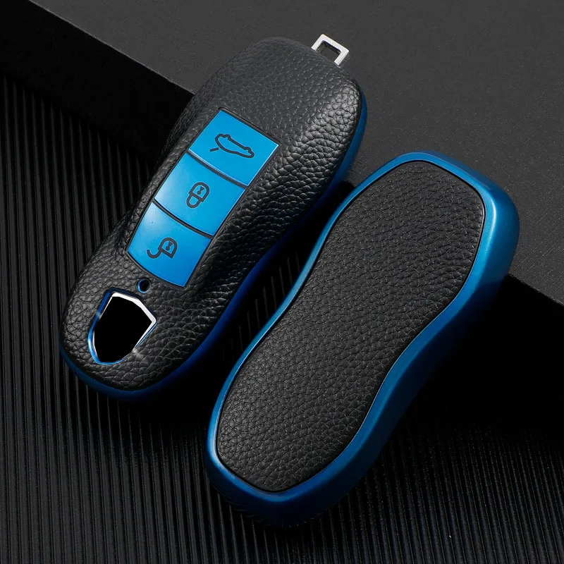 

Leather TPU Car Remote Key Case Cover For Porsche Cayenne 958 Macan 911 970 Panamera 996 991 Boxster 981 987 997 Carrera Cayman