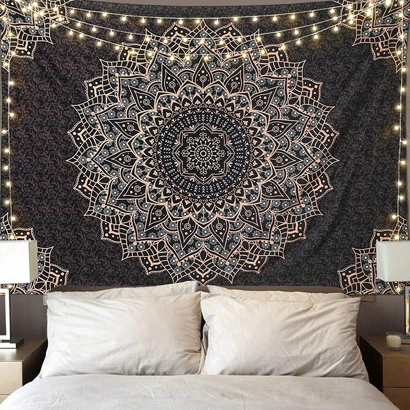 

Mandala Tapestry White Black Sun And Moon Tapestry Wall Hanging Tarot Hippie Wall Rugs Dorm Decor Blanket