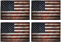 vintage american flag placemats set 4th 12x18 in washable heat resistant table place mats rectangle for kitchen dining table