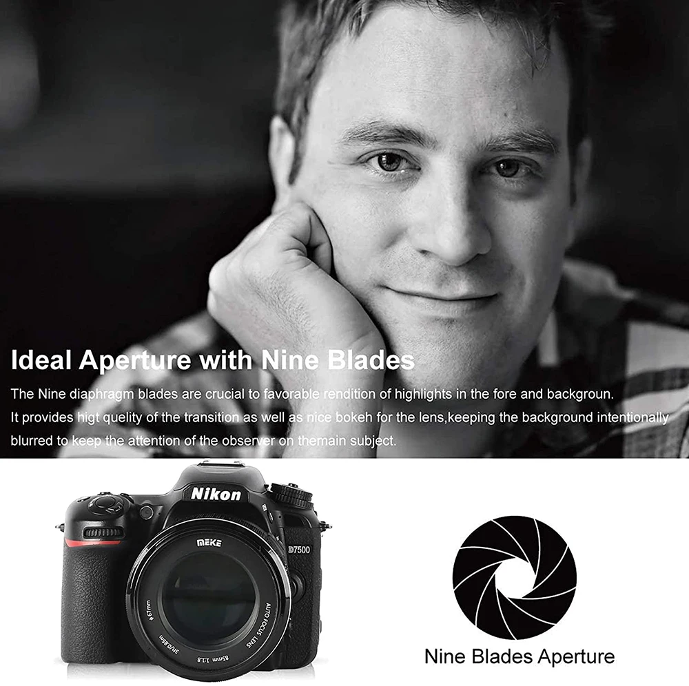 Meike 85 мм f1.8 для объектива Nikon AF полнокадровый асферический средний телеобъектив с