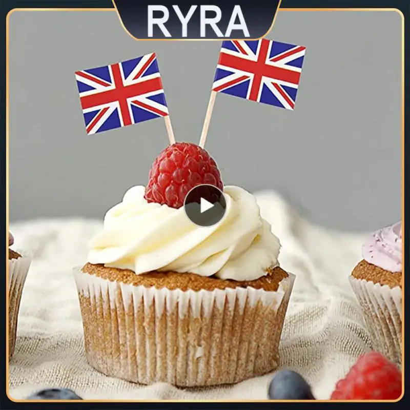 

National Flag Toothpick Flag Disposable National Flag Stick British Flag Toothpick Flag Cake Decoration Toothpick Paper Flag