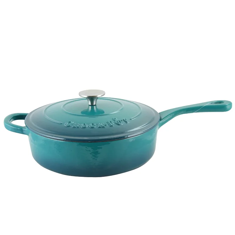 

Artisan Cast Iron 3.5 qt. Deep Saute Pan with Self-Basting Lid Teal Ombre (112013.02)