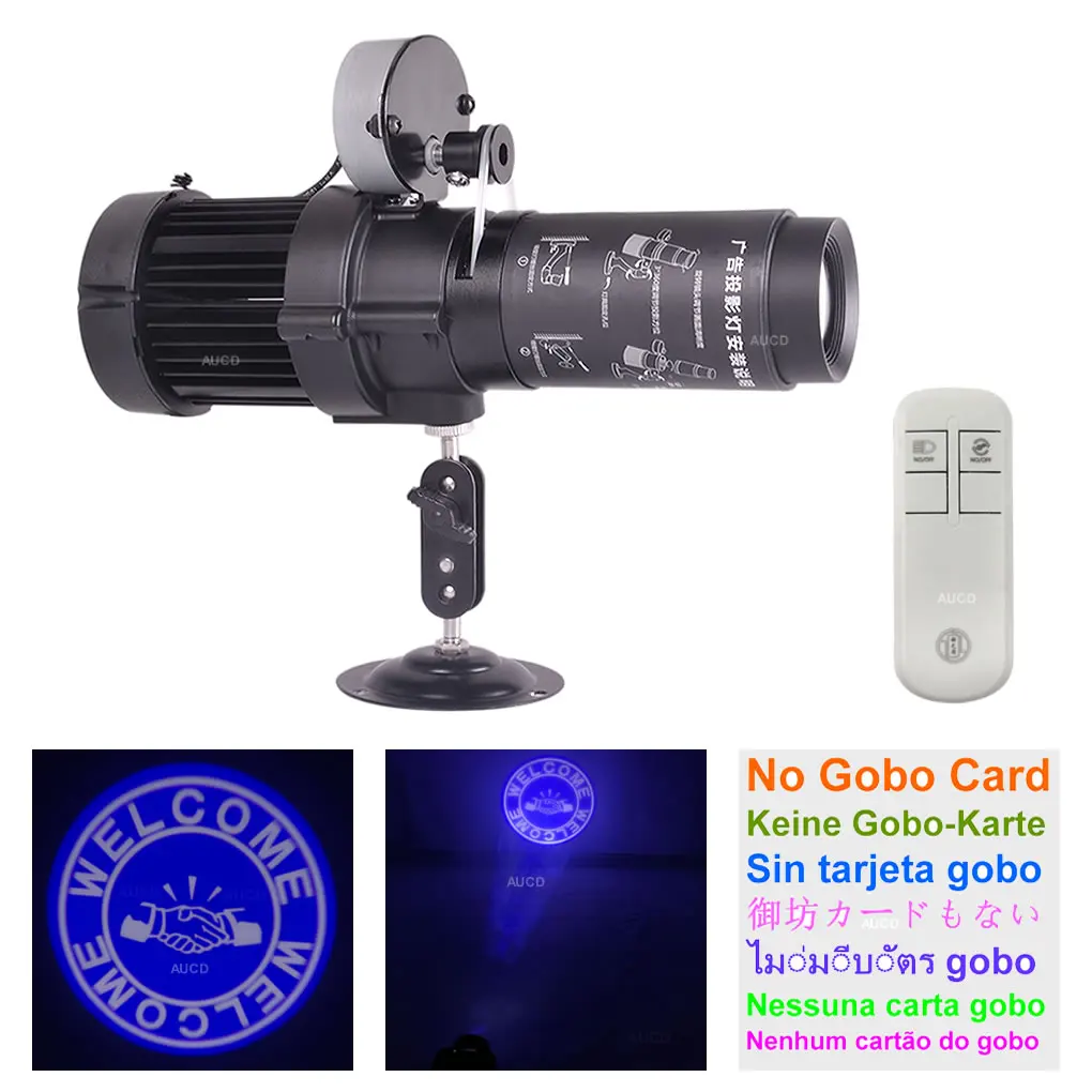 

37mm/1.46inch Gobo Card Remote Control Static Rotate 20W LED HD Zoom AD Logo Projector Lamps DJ Party Image Advertising Lights