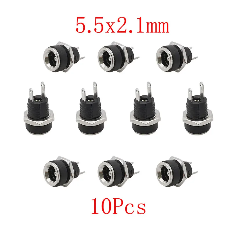 

Разъемы постоянного тока 5,5x2,1 мм, набор из 10 штук