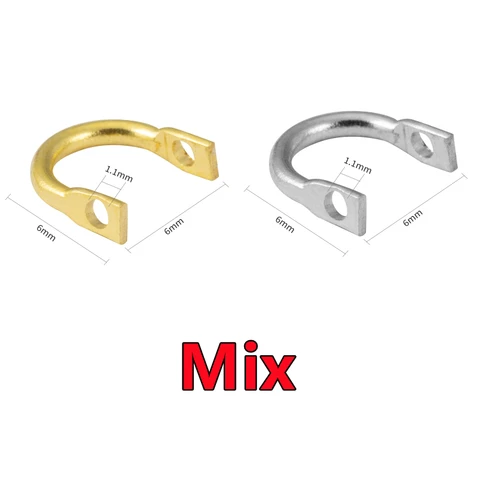 U-образное кольцо для рыбалки 6*6 мм латунь серебристый/золотой