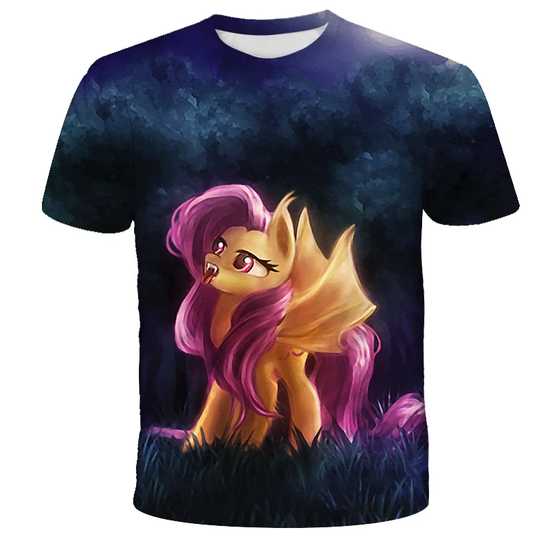 

Unisex T-shirt Little Pony Lovely Cute Short Sleeve Cartoon Anime Harajuku 3D Print T-shirt For 1-14 Years Kids Girls Clothes