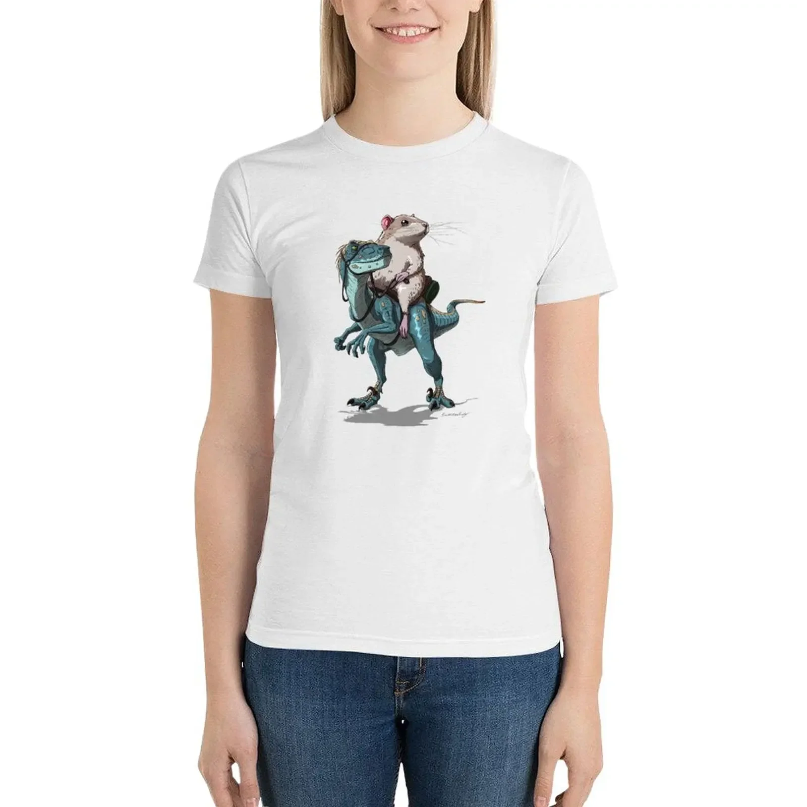 Футболка быстросохнущая Летняя женская Топ оверсайз с изображением крысы