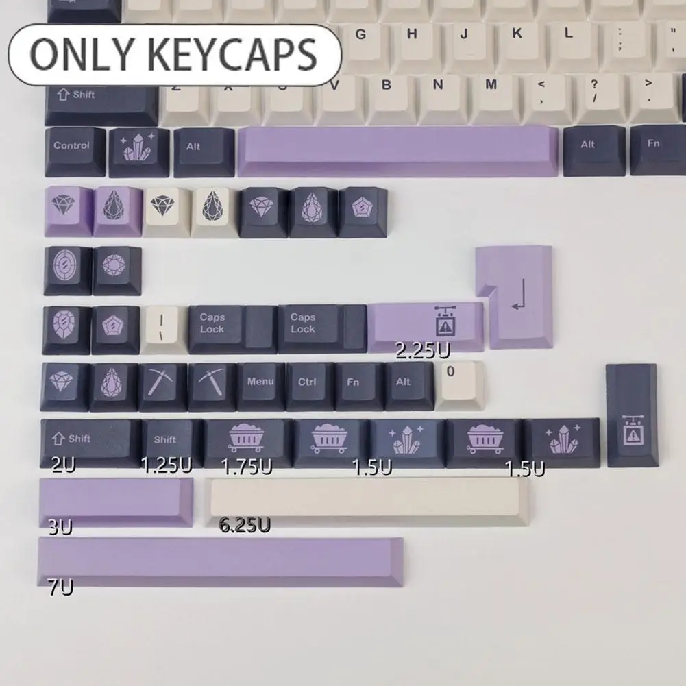 

Механическая клавиатура GMK, клавиша с фиолетовыми кристаллами, горячие подъемники PBT, механическая клавиатура с кнопками для экономии крист...