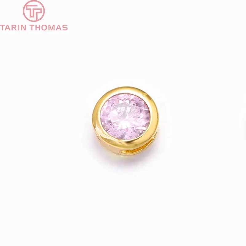 (4370)4 шт. 5 3 мм 7 6 24-каратное золотое покрытие бюстгальтеры с цирконом-прокладкой