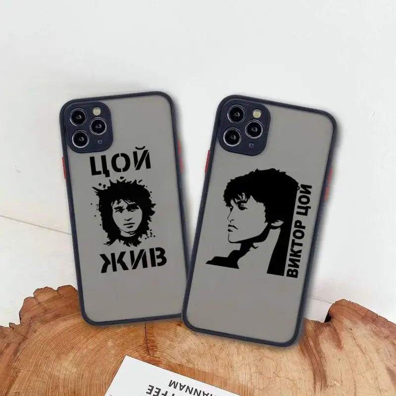 

Viktor Tsoi Phone Case For iphone 13 12 11 Pro Max Mini XS 8 7 Plus X SE 2020 XR Matte Transparent Cover