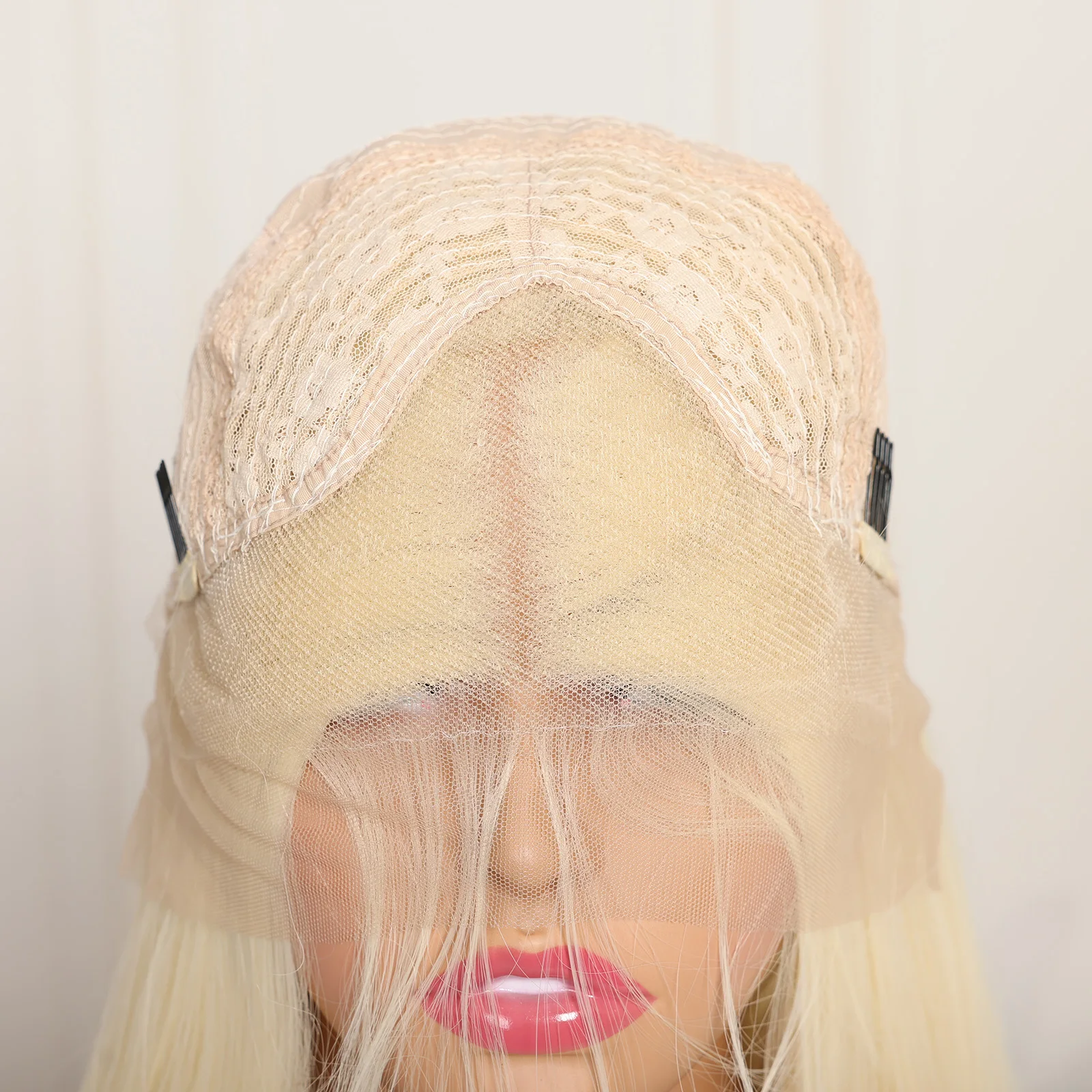 Синтетический Парик Шнурка 13x4 Для Чернокожих Женщин 613 Медовый Блондин Длинный