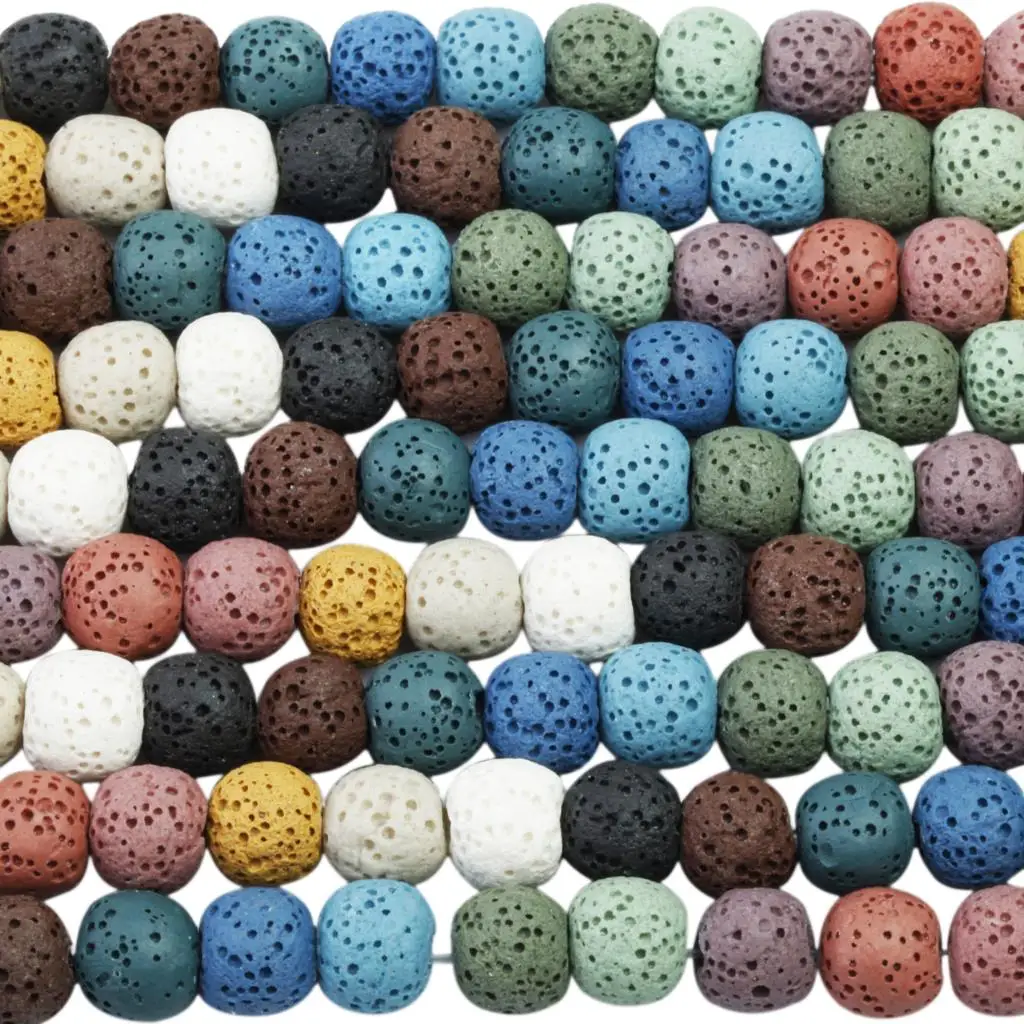 Разноцветный распылитель эфирного масла из лавы 14 дюймов/нитка камень для