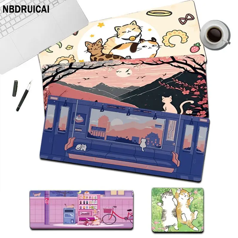

Cute Japan Cat Cute Large Gaming Mousepad L XL XXL Gamer Mouse Pad Size For Gameing World Of Tanks CS GO Zelda