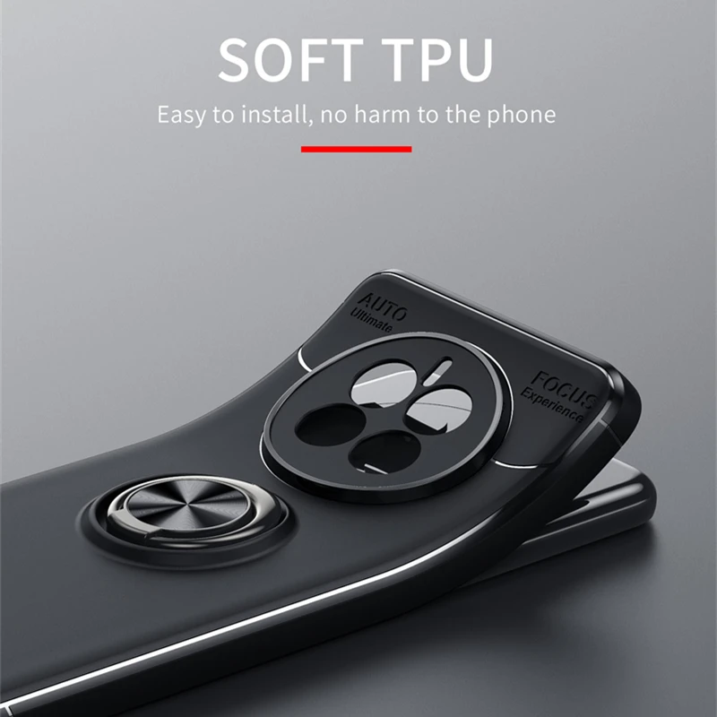 For Huawei Mate 50 Case Cover Huawei Mate 50 Pro Capas New Phone Back Bumper TPU Soft Ring Magnetic Holder Fundas Huawei Mate 50